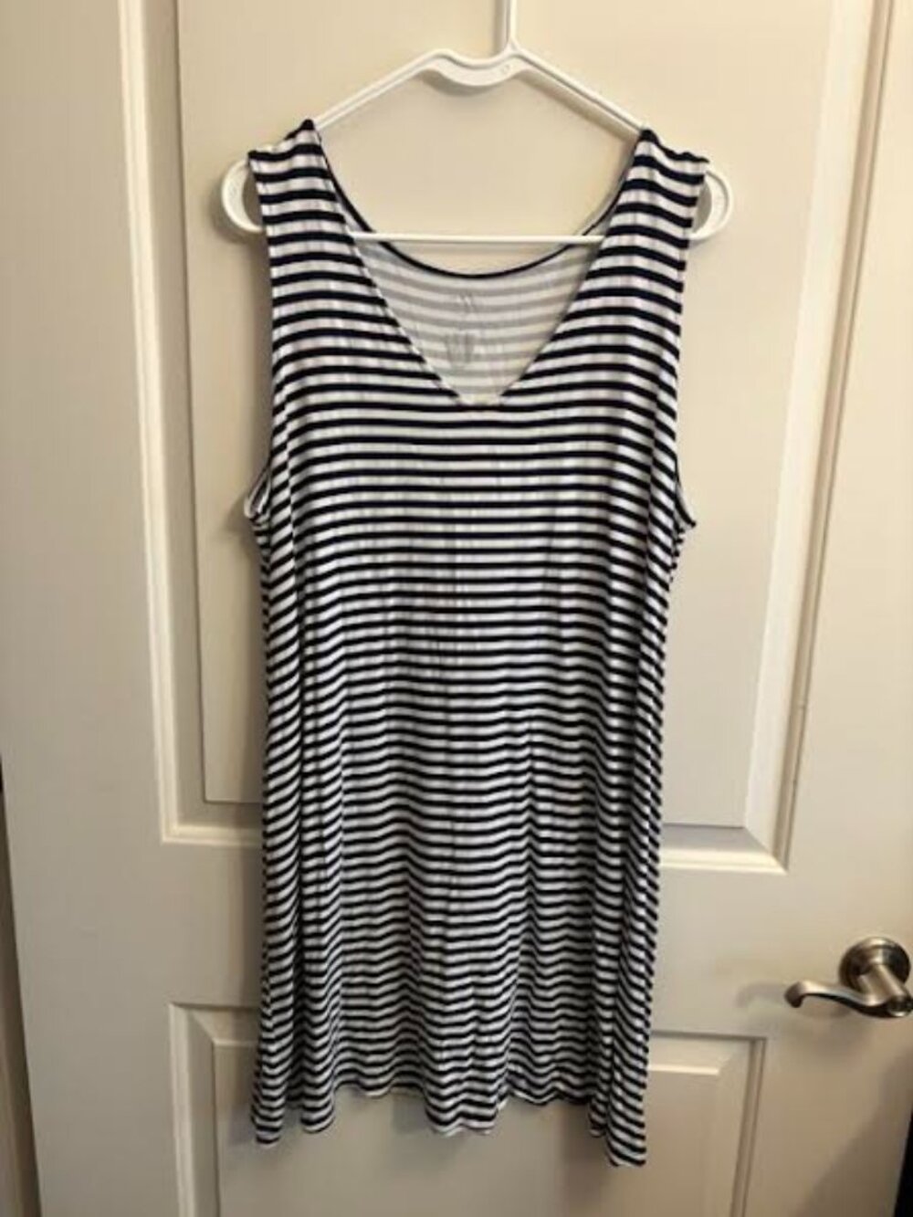 Black & White Striped Sleeveless Swing Dress